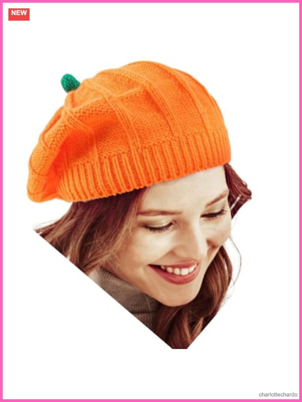 Pumpkin Beret Knit Beanie Plush Toddler Cute Winter Warm Hat